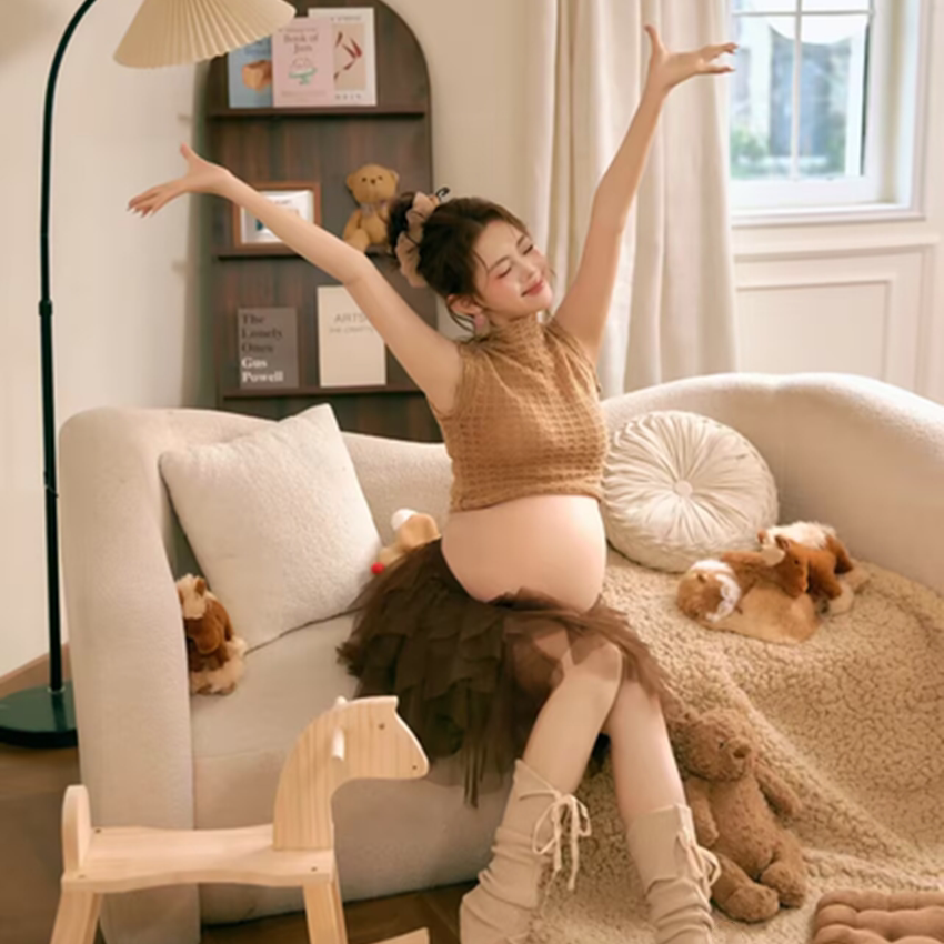 复古甜美孕妇影楼摄影服