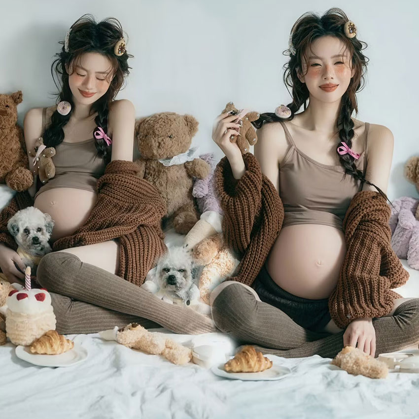新款影楼青春活力校园风格主题服装孕妈咪旅拍写真艺术照摄影服装