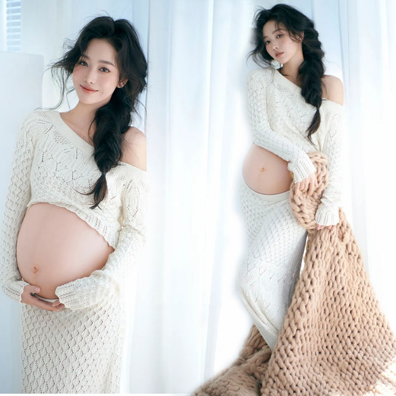 影楼新款孕妈咪唯美写真摄影服装