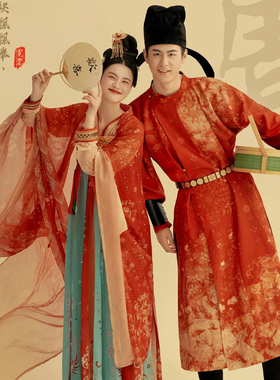 新款影楼主题服装汉服男女婚纱拍照唐装复古国潮中式演出网红礼服