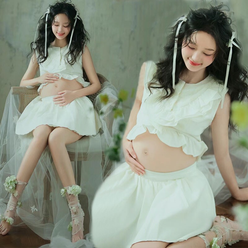 影楼新款孕妈咪唯美写真摄影服装