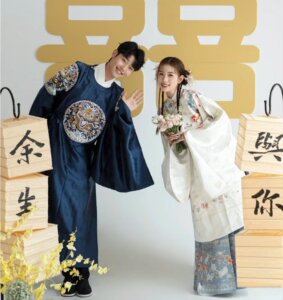 影楼情侣婚纱照主题服装新中式明制汉服古风唐装写真摄影拍照衣服