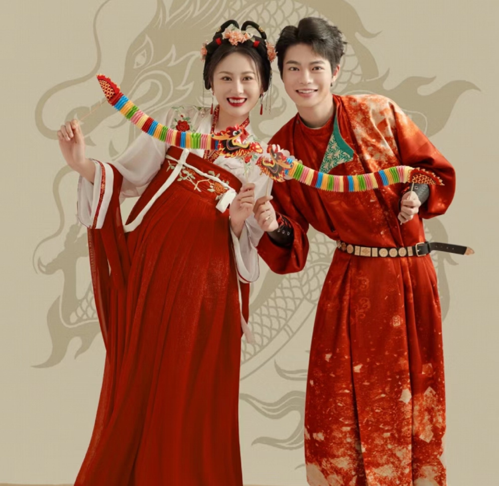 孕婦新款唐宮夜宴風主題寫真服裝