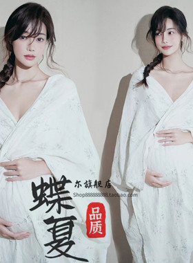 孕妇影楼新款印花汉服风格连衣裙