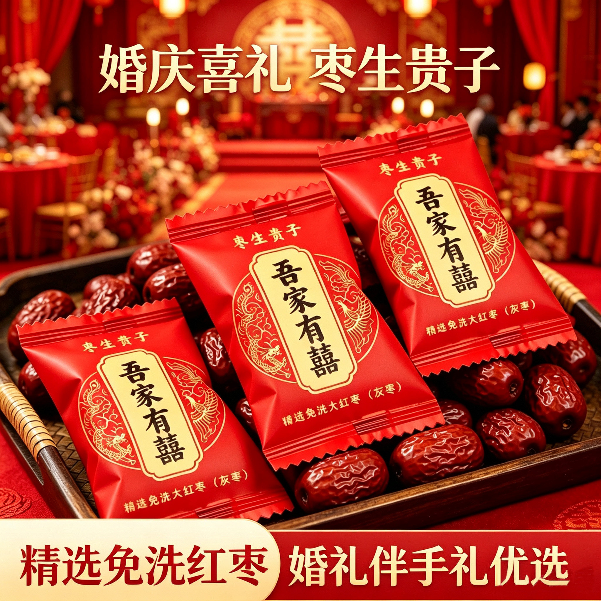 早生贵子结婚喜枣小包装免洗即食