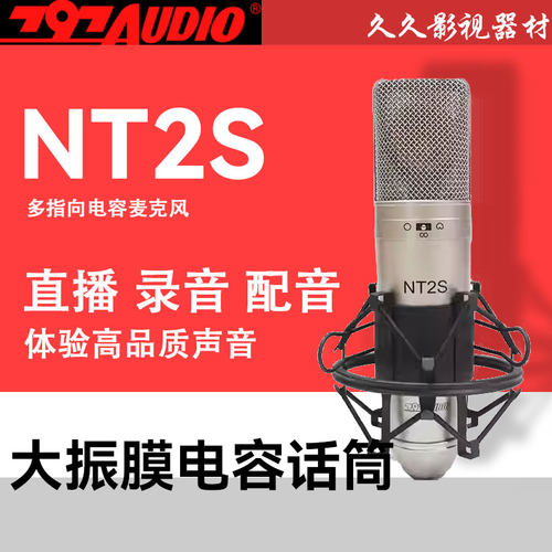 北京797 NT2S电容麦克风专业录音配音大振膜多指向CV录音棚麦克风