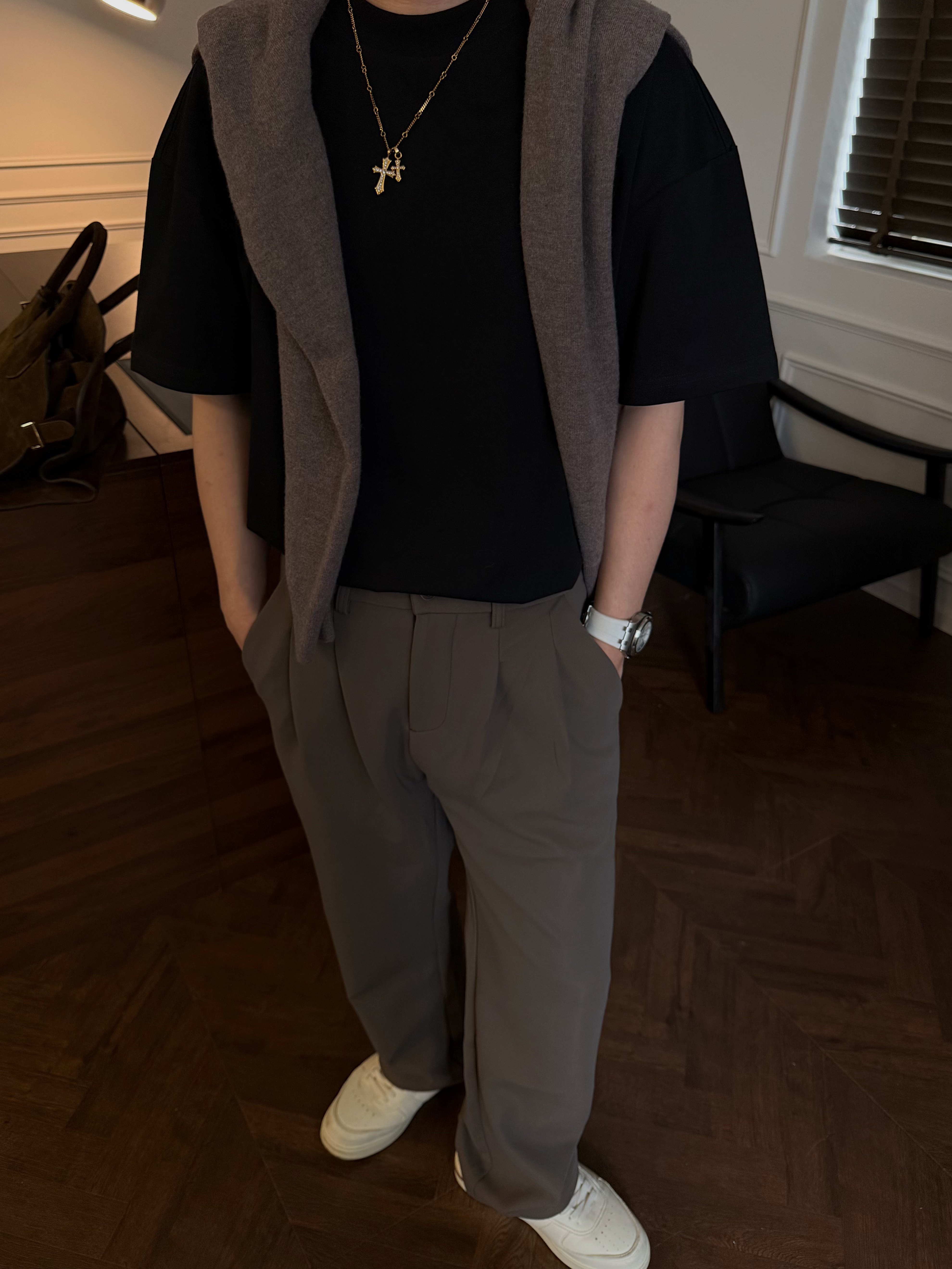 Men's Fleece Lined Suit Pants: 2-Layer Thermal Winter Slacks - Taobao product photo 4