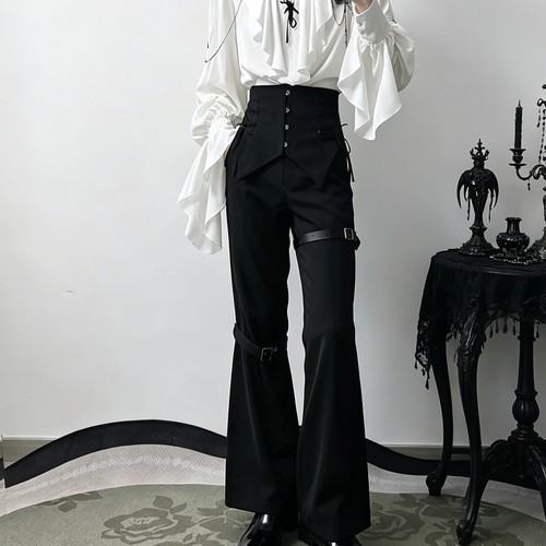 lolita王子系高腰长裤中性风裤子