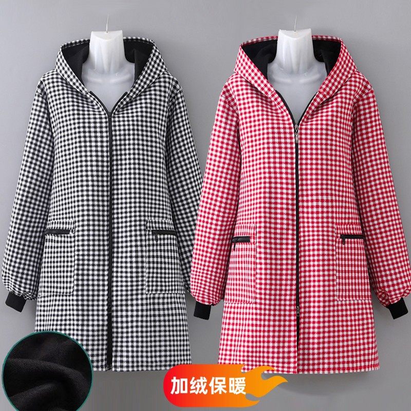 pu朴素农村妈妈东冬天干农活防脏褂子外套加绒保暖罩衣拉链正穿衣,家庭/个人清洁工具,围裙套装,淘宝优惠券,粉丝福利购,淘宝优惠卷