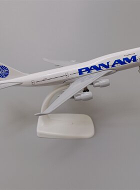 带轮子20cm美国泛美航空PAN AM波音机B747金属合金仿真飞机模型