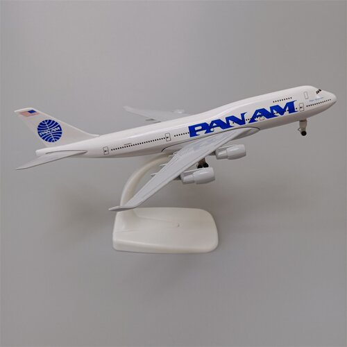 带轮子20cm美国泛美航空PAN AM波音机B747金属合金仿真飞机模型