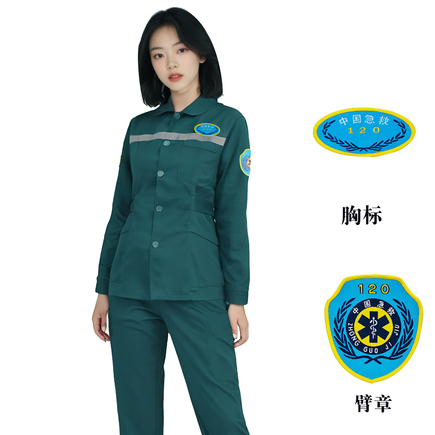 急诊科护士服120急救中心出诊工作服装墨绿色分体套装娃娃领制服