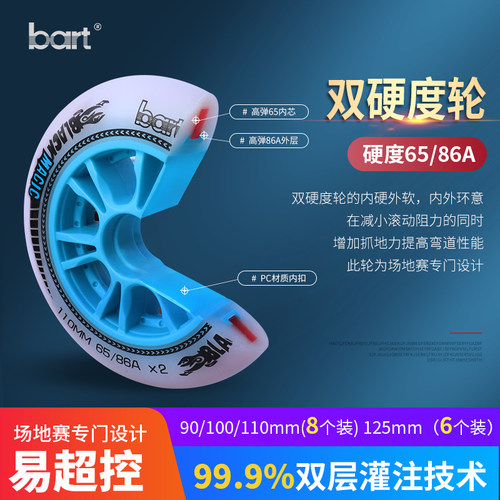 bart速滑双硬度轮场地个装轮子