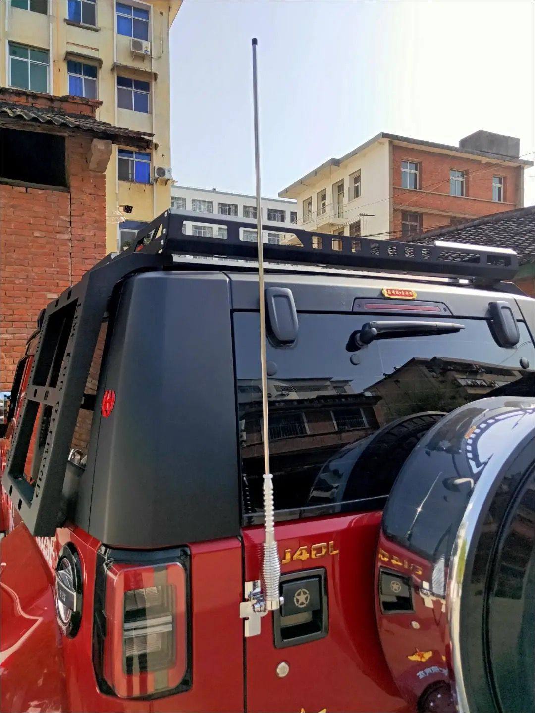 加粗不锈钢汽车用卡边装饰天线越野车SUV车载钢铁夹改装车队旗杆