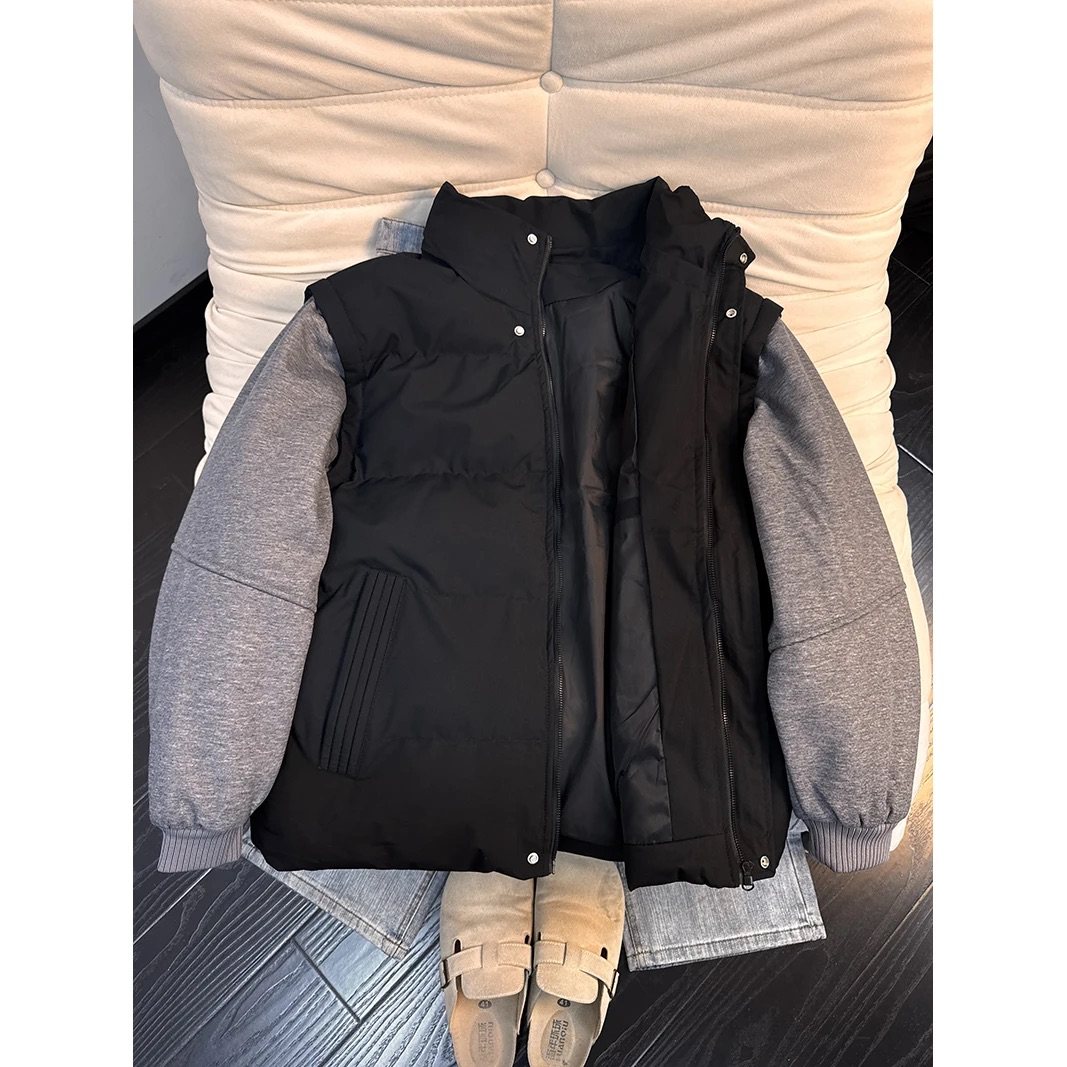 假两件可拆卸连帽棉服男款外套