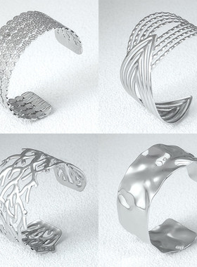 女开口C型不锈钢时尚手饰