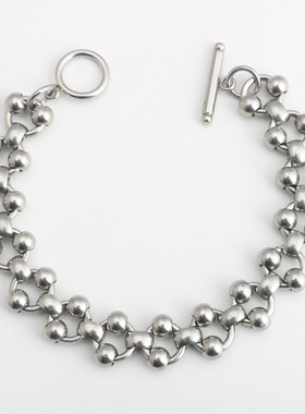 嘻哈风钛钢一字扣手链