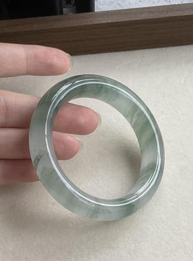 冰糯飘花天山翠翡翠平替手镯