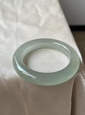 冰种油青色玉石手镯正圈女款