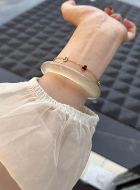 高冰香槟金玉手镯女款精美礼盒