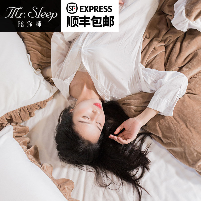 加厚保暖韩版纯色双拼绒珊瑚绒法兰绒床上用品法莱绒水晶绒四件套