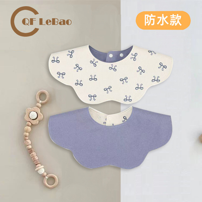 热批婴儿防水口水巾纯棉围嘴新生儿卡通围兜高品质口水围宝宝用品