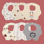 跨境婴幼儿360度花瓣围嘴儿童口水巾婴儿A类纯棉纱布宝宝围兜用品