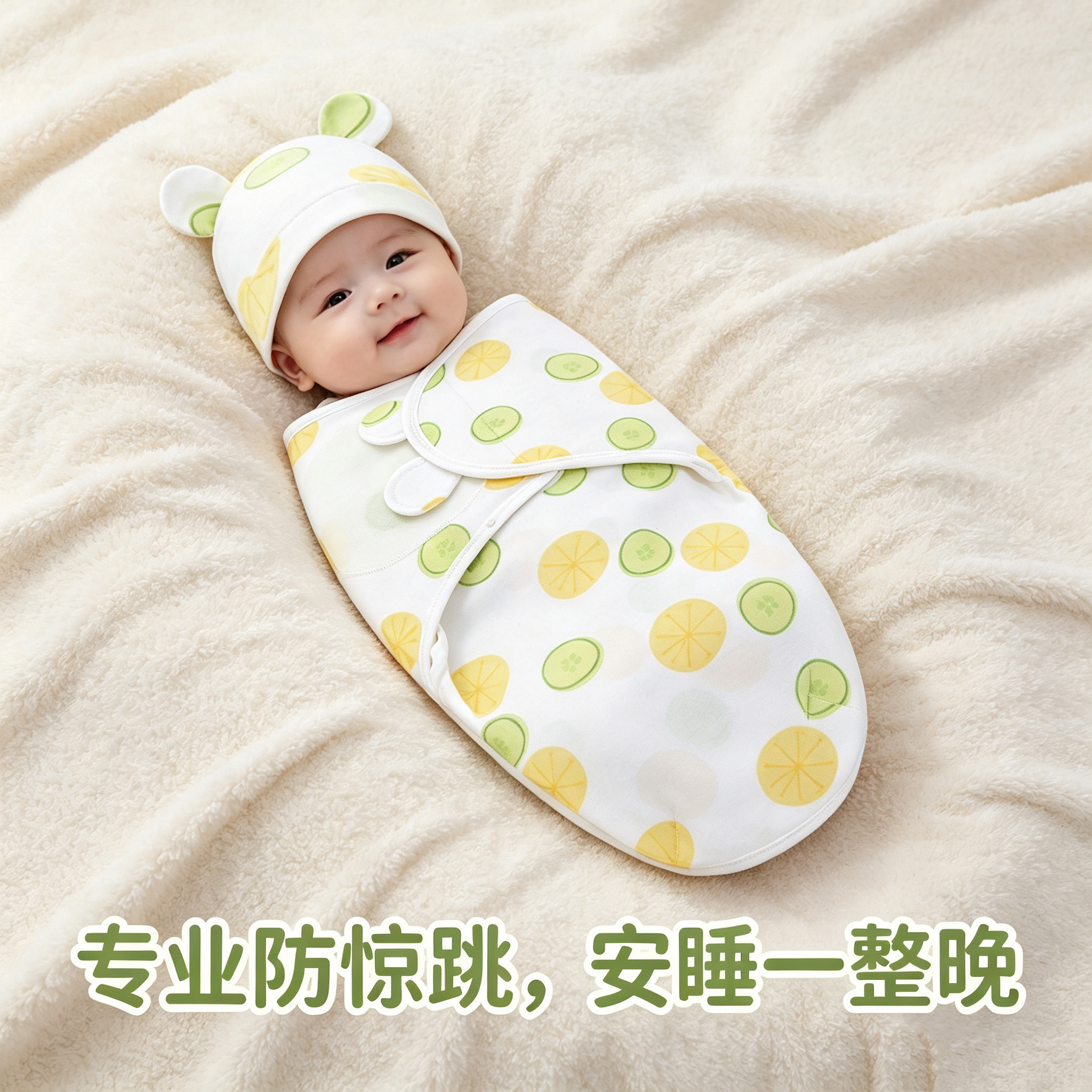 外贸婴儿抱被纯棉新生儿包被薄款防惊跳包巾襁褓四季初生儿睡袋