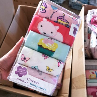 跨境卡特婴儿三角哈衣包屁衣5件包爬服宝宝长袖连体衣新生儿衣服