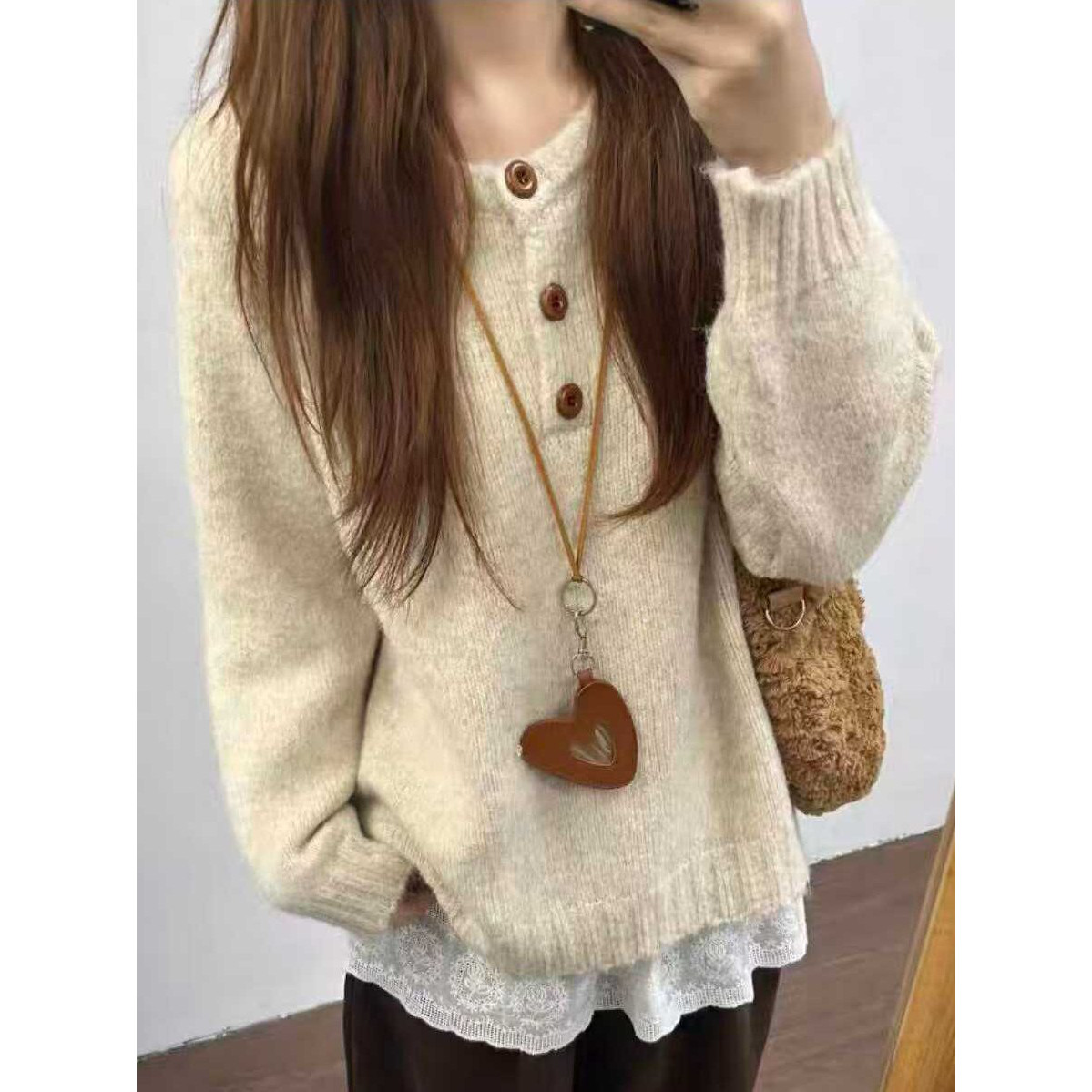 egg针织衫毛绒感套头半开圆领毛衣秋冬款纯色宽松慵懒风针织上衣,女装/女士精品,毛针织衫,淘宝优惠券,粉丝福利购,淘宝优惠卷