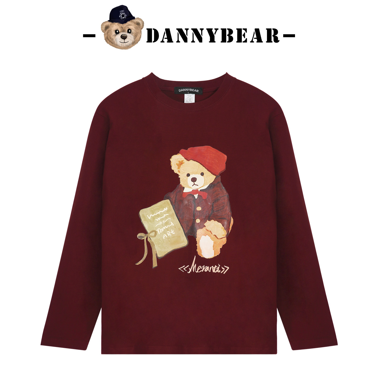 DANNYBEAR男女款学院熊长袖T恤减龄休闲百搭上衣DJY5885203-45