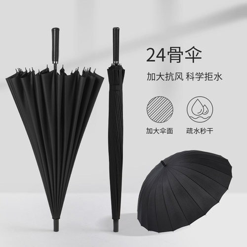 长柄24骨伞抗风彩虹伞超大伞