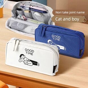 日本kokuyo国誉笔袋noritake联名HACO·HACO多功能桌面收纳包大容量可站立可爱女笔盒文具袋男孩