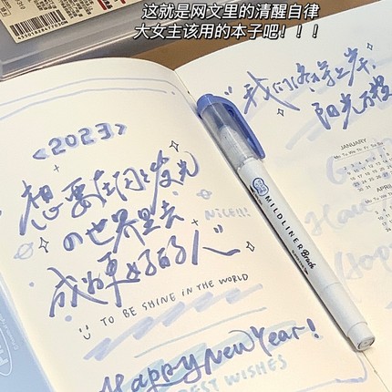 日本zebra斑马brush双头荧光笔WFT8学生用双头记号笔彩色粗划重点标记笔WKT7粗细两用软毛笔水彩手账设计