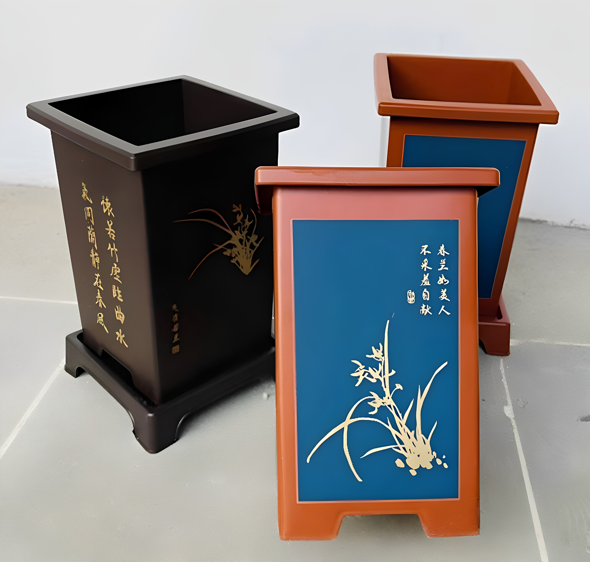 正方形兰花简约多肉植物花盆君子兰桌面高花盆花卉盆栽大号塑料盆