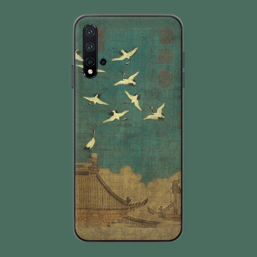 适用于瑞鹤图华为nova9/8se/7pro/手机壳中国风宋徽宗5z/4e/3磨砂