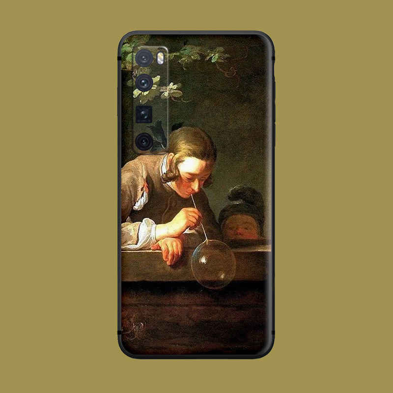 适用于磨砂全包手机壳华为nova9/8se//5i创意趣味油画7pro磨砂全包