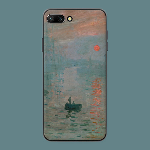 适用于莫奈日出手机壳荣耀v40/v30pro/50se/20s/10/60欧美油画艺术