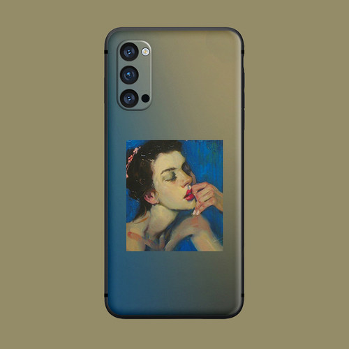 适用于oppo手机壳Reno/5pro/7se复古油画女孩r17/ace2硅胶软findx3