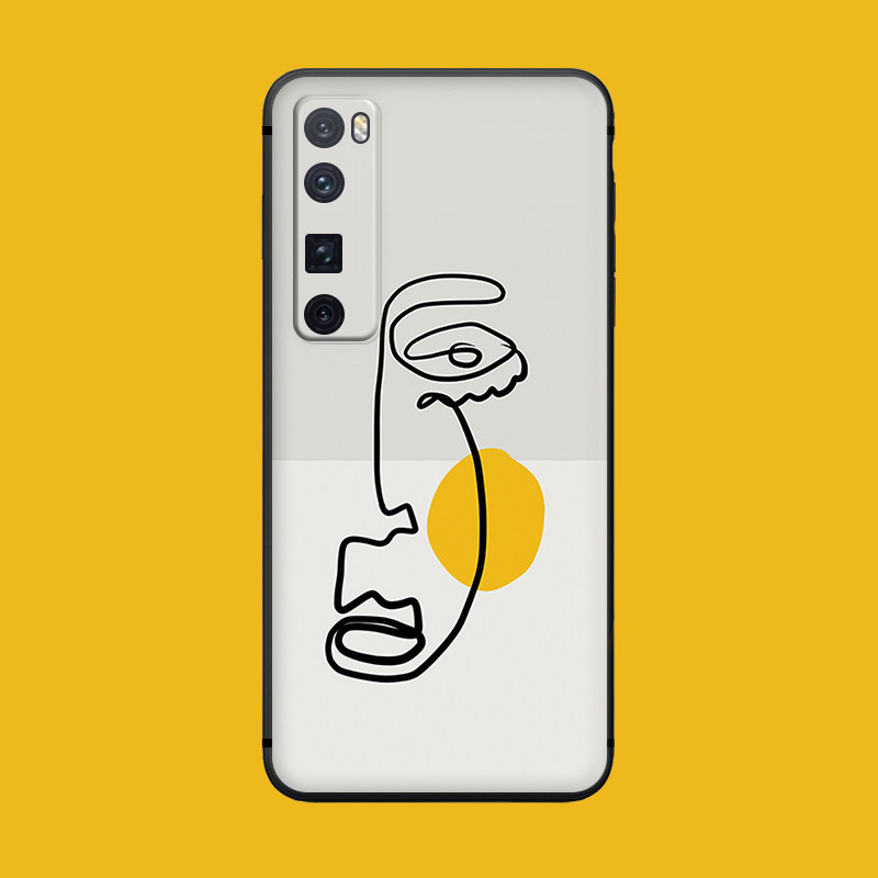 适用于简约手机壳华为nova9/8Pro软壳7se//5i/4欧美艺术抽象简笔画