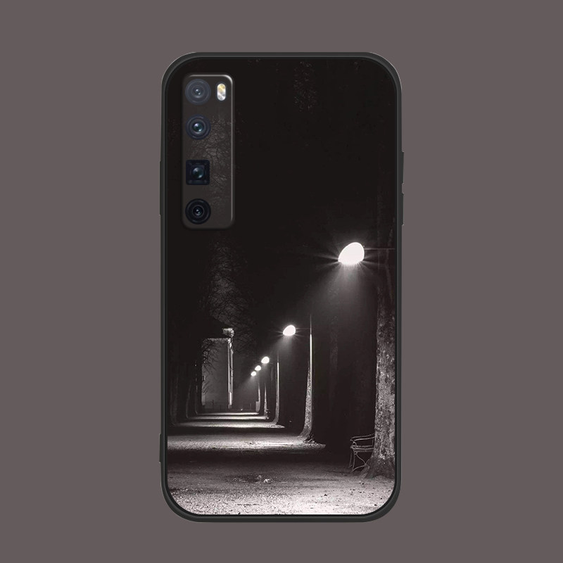 适用于小巷街灯华为nova9/7pro/8se手机壳/5t创意冷淡硅胶防摔全包