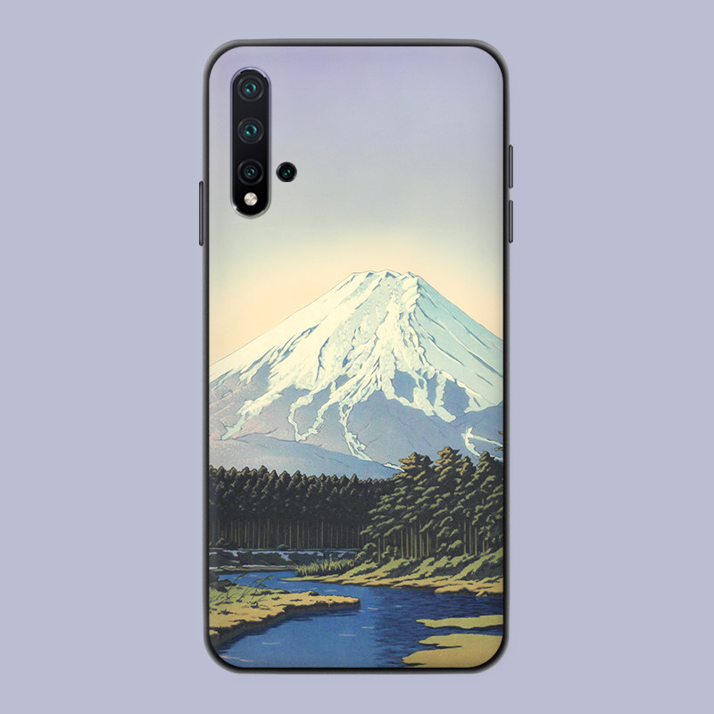 适用于浮世绘富士山手机壳华为nova9/7pro日风8se复古艺术5z/5美术