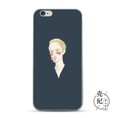 适用于【花拂面】黑色文艺男iphone12/7//13/11pro苹果手机