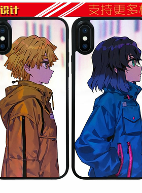 适用于华为鬼灭之刃潮牌我妻善逸/嘴平伊之助壳手机苹果11PROXSMAX8