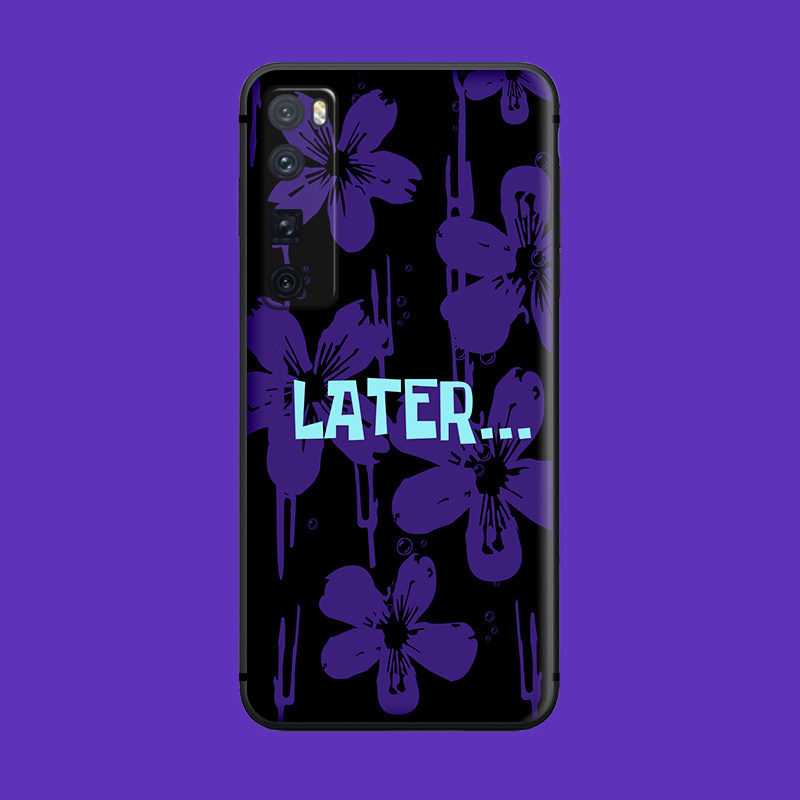 适用于华为nova9/8se手机壳/5t暗花花朵文艺ins风7pro磨砂紫色时尚