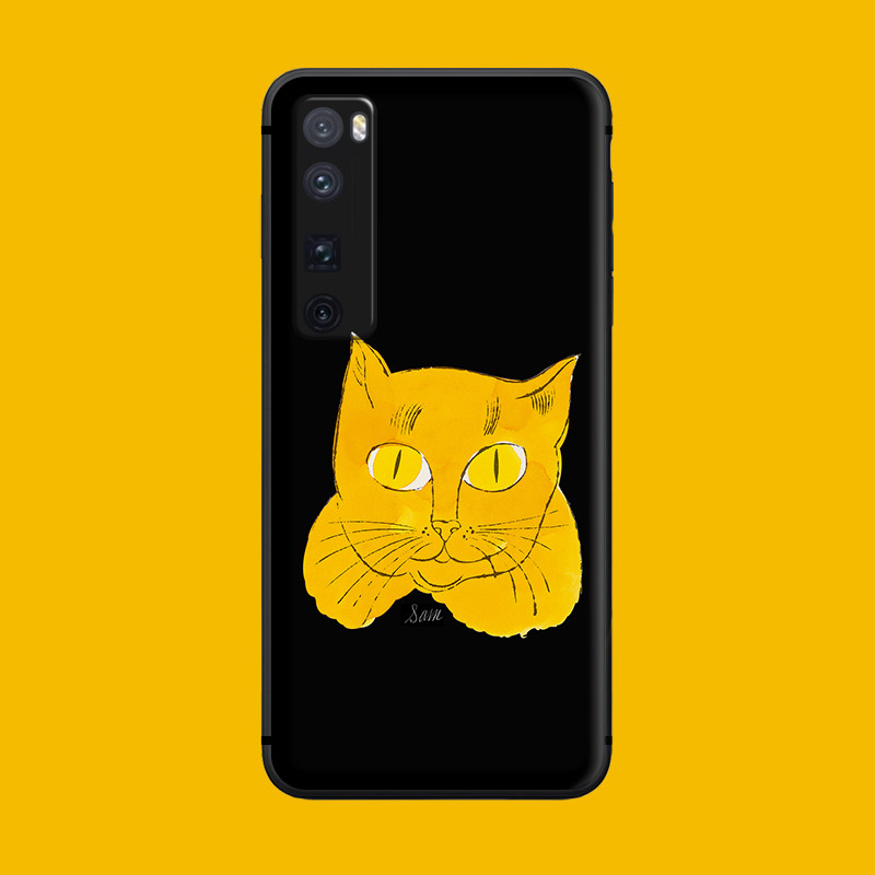 适用于可爱猫咪手机壳华为nova9/8se/7pro复古se艺术5z美术磨砂/4