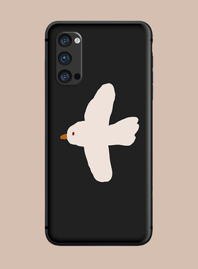 适用于硅胶插画oppo手机壳r17/r15可爱和平鸽findx3/renopro/5/7se