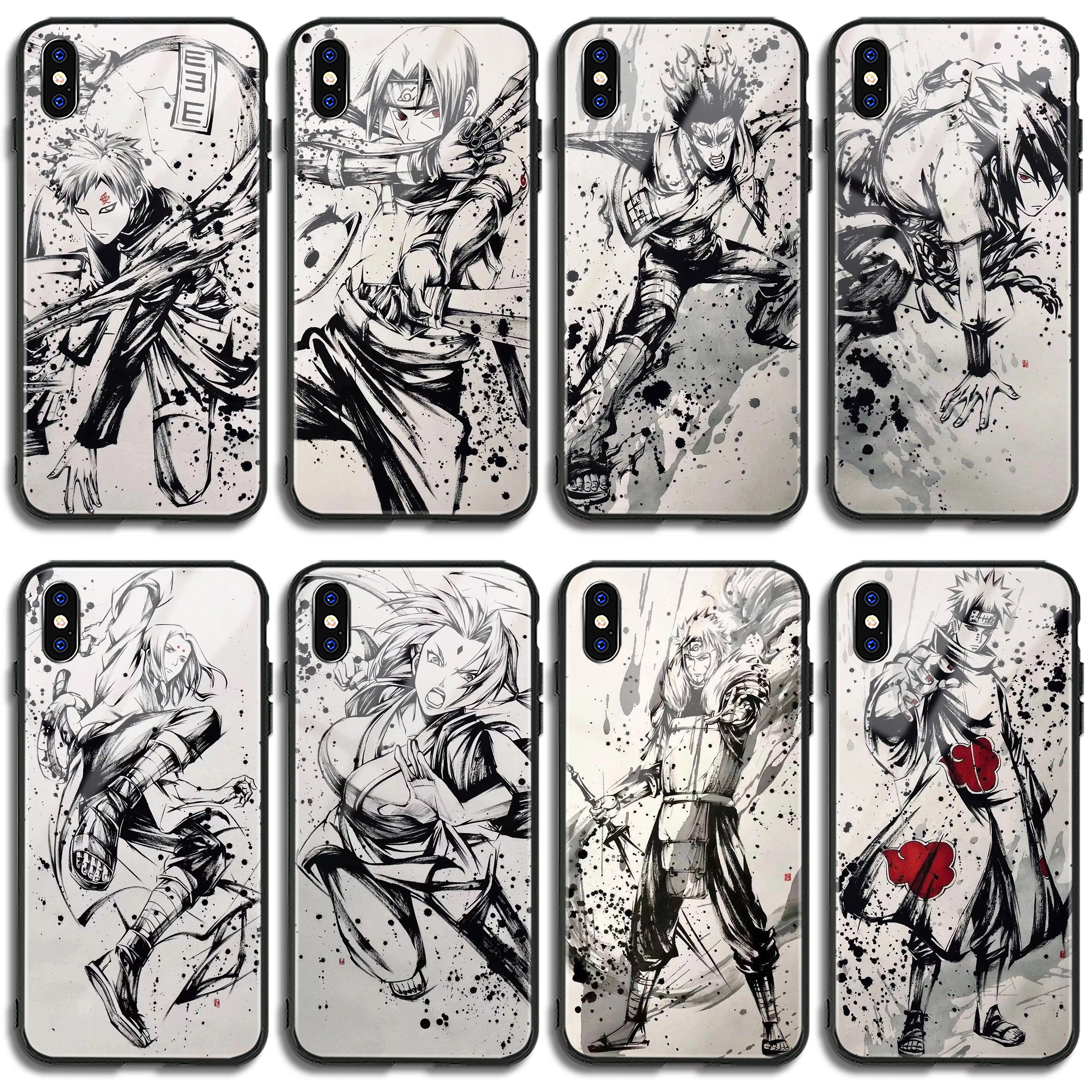 适用于火影忍者壳手机iphone11pro13MAX水墨8plus苹果x斑7P男xr潮S