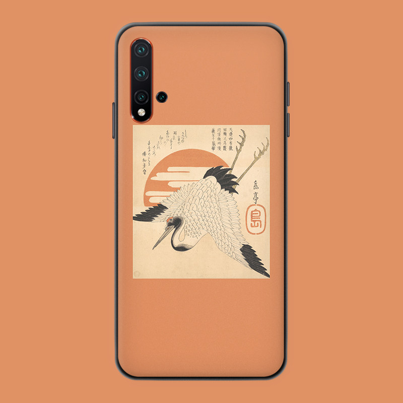 适用于浮世绘仙鹤手机壳华为nova9/8se/7pro/复古艺术5i/4美术神鹤