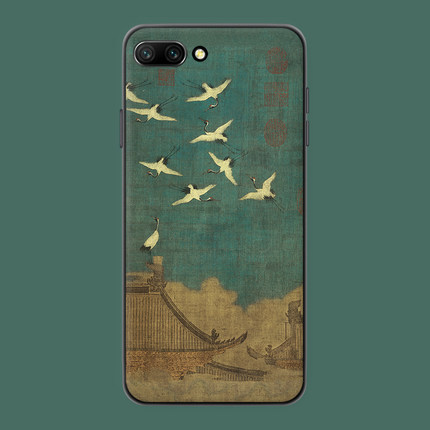 适用于宋徽宗瑞鹤图手机壳荣耀v40/v30pro/20s/10/50se/9i艺术60pro